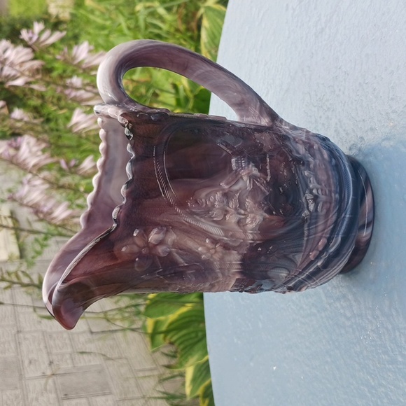 Imperial Purple and White Slag Glass Pitcher - Picture 1 of 5